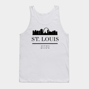 ST LOUIS MISSOURI BLACK SILHOUETTE SKYLINE ART Tank Top